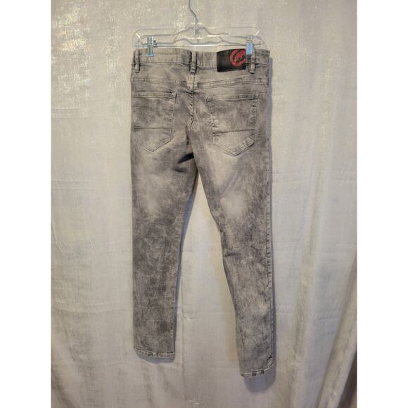 Vintage Ecko Unltd. Men 32x30 Gray MidWash Faded Skinny Jeans Hip Hop Streetwear - Picture 2 of 8